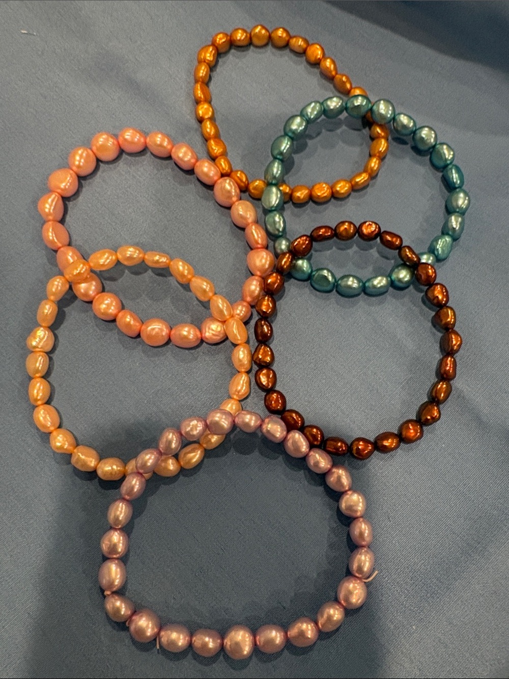 Set of 6 Genuine Honora Pearl Beaded Stretch Bracelets - Multicolor - Picture 2 of 4
